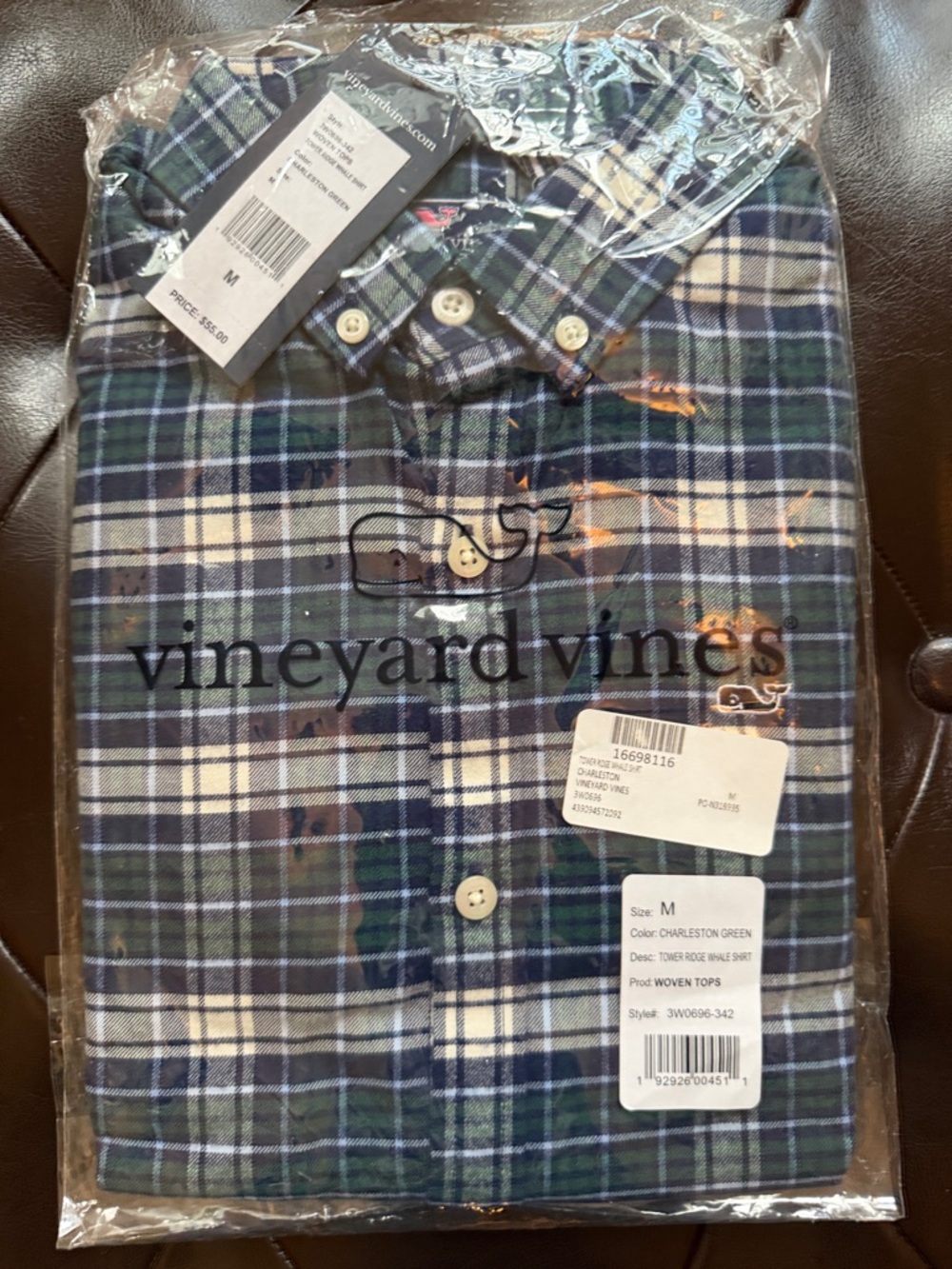 Vineyard Vines Charleston Green Plaid Button-Down Shirt